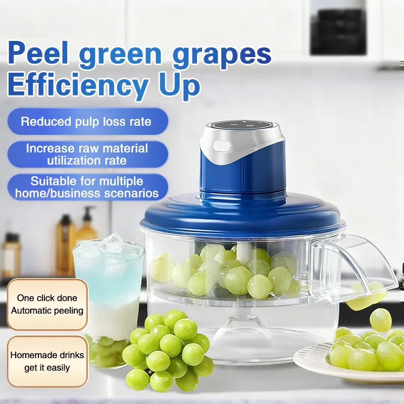 New Electric Grape Peeling Machine Fully Automatic Home Electric Fruit Peeler Fruit and Vegetable Peeling Device