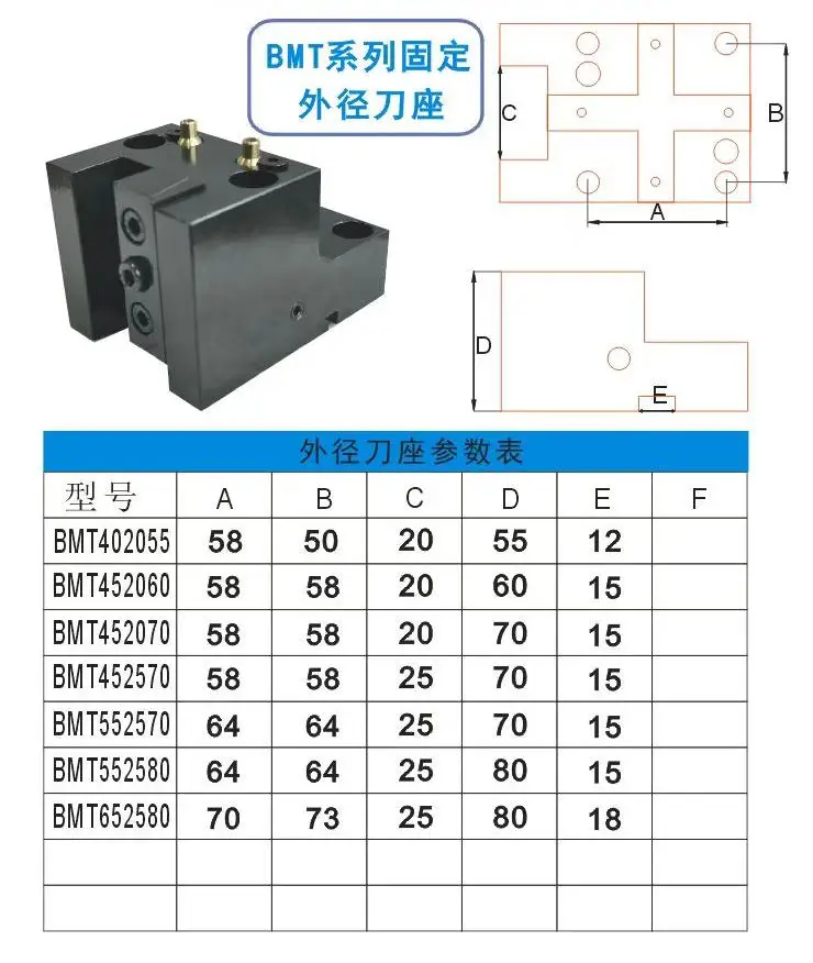 BMT55 Single-sided double-sided Lathe fixed tool holder Outside diameter CNC End face and boring tool holder