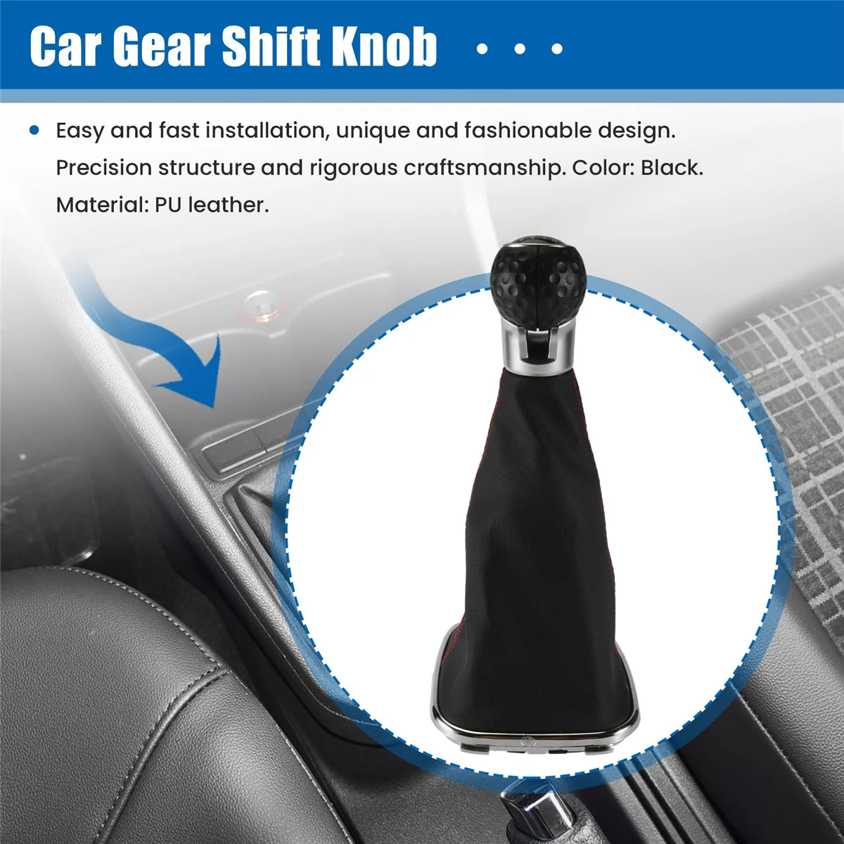 

6 Speed Gear Shift Knob Cover For Transporter T5/T6 Mk5 Mk6_X01A