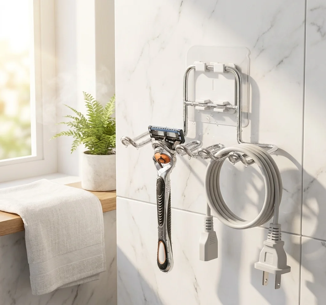 Stainless Steel Toothpaste Holder Multifunctional Wall Mounted Bathroom Toothbrush Razor Storage Rack