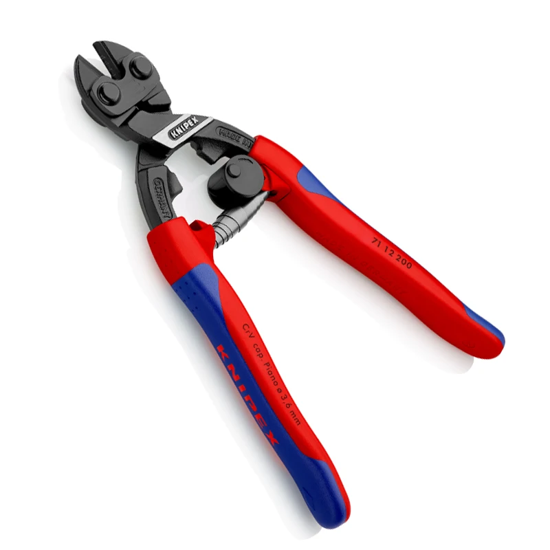 KNIPEX CoBolt Bolt Cutter 8 Inches Compact Labor-Saving Cable Cutting Pliers 62 HRC for Soft Hard and Piano Wire Etc 7112200