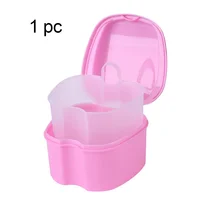 Boîte de bain pour prothèses dentaires, organisateur, boîte de rangement pour fausses dents, avec filet suspendu, conteneur de nettoyage des dents, boîtes pour dents artificielles 4