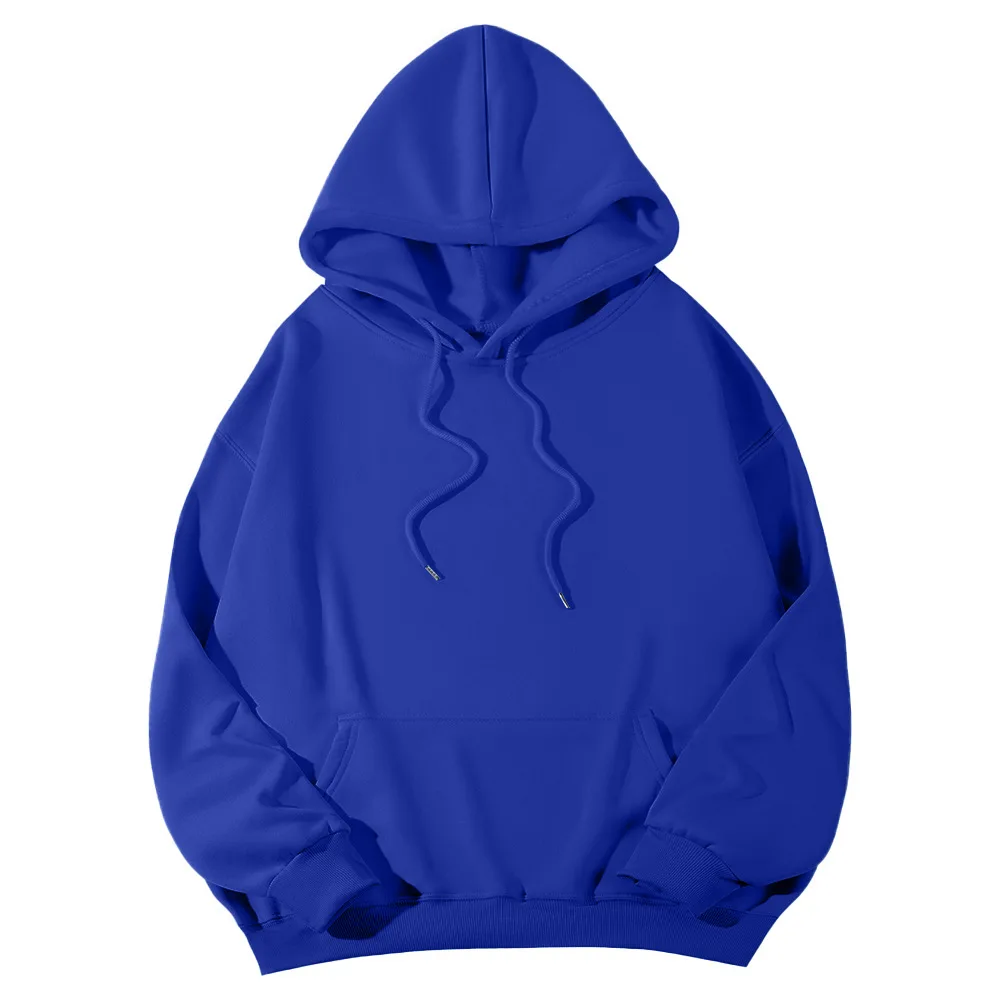 

Модная универсальная мужская толстовка однотонного цвета свободного кроя, весна-осень, 2026