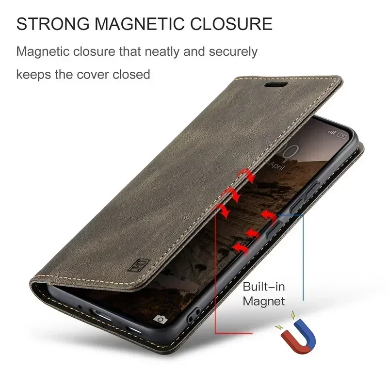 For Xiaomi 13T 14T Pro 14 5G RFID Leather Flip Magnetic Case For Redmi Note 13 14 Pro 14s 12 13C Poco X7 X6 M6 C65 Wallet Cover