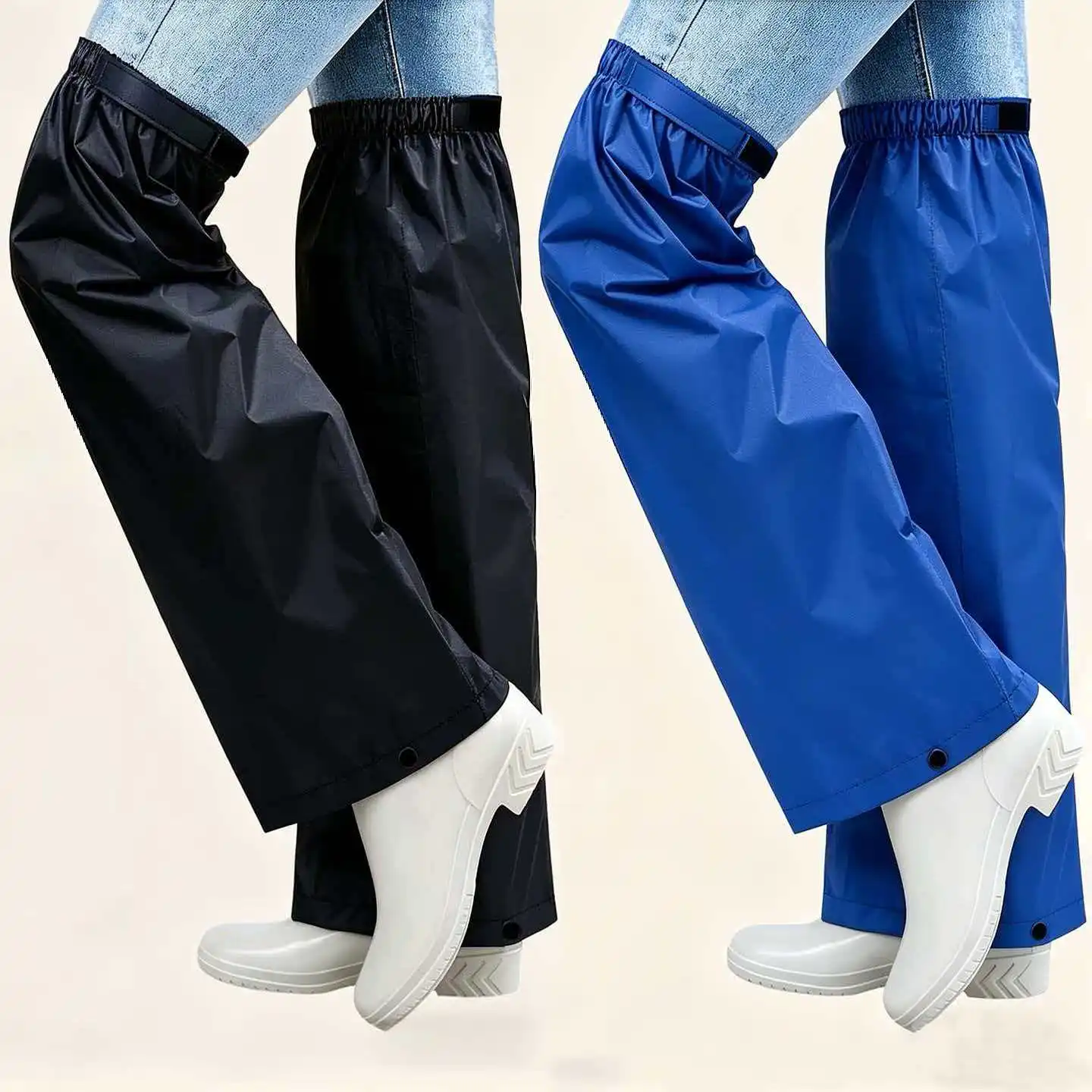 New Adjustable Elastic Leg Pads for Cycling And Hiking in Rain Suitable for 30-90kg Full Size Range Magic Tape Leg Covers