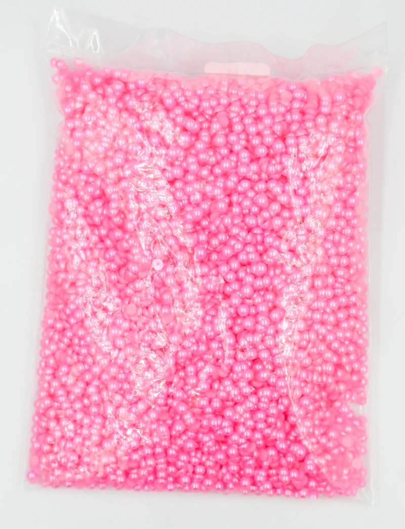 

2mm~14mm All Size Lt.Rose Color Flat back ABS round Half Pearl beads, imitation plastic half pearl beads