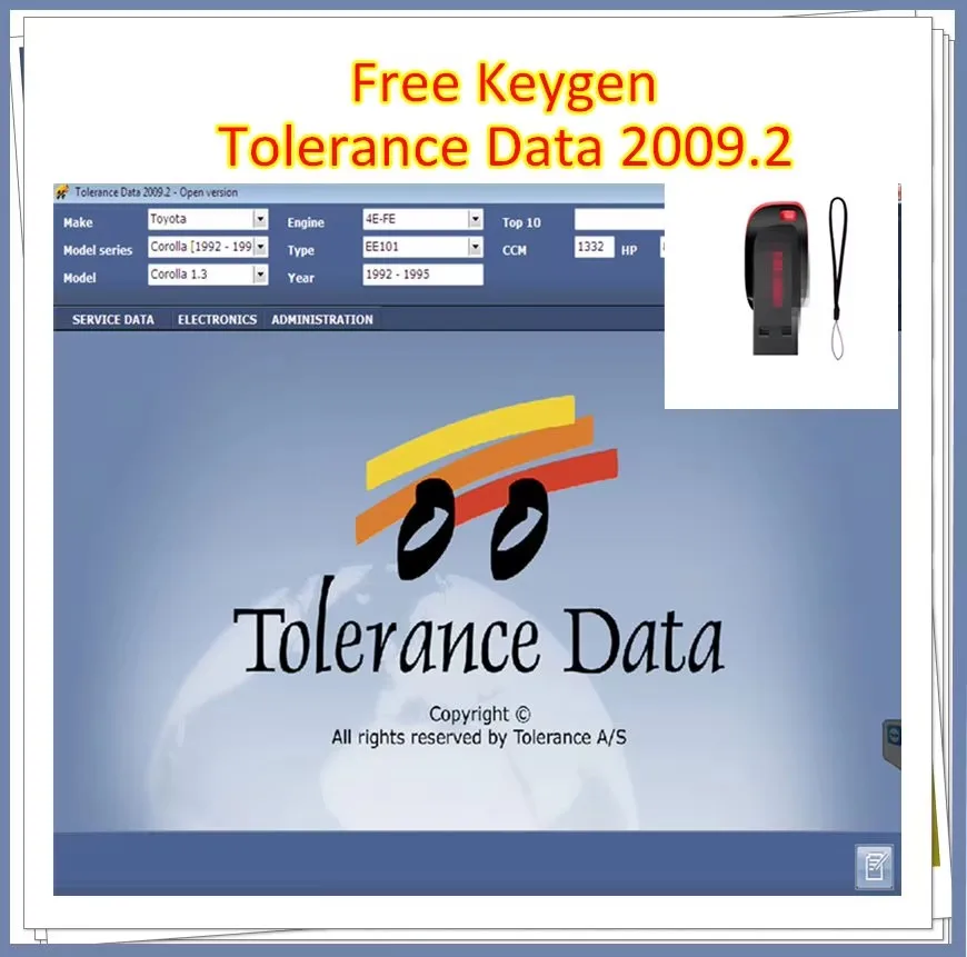 2023 Venta caliente Software de coche Tolerance Data 2009,2 Programa de reparación de automóviles con Keygen gratis Instalar guí