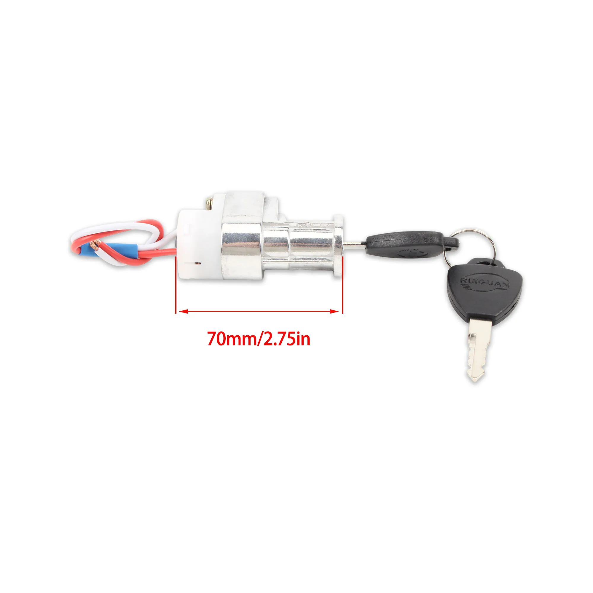 Motorcycle Ignition Switch With Battery Charger Mini Lock For Jialing Zongshen Lifan Loncin Scooter E Bike 2 Keys Accessories