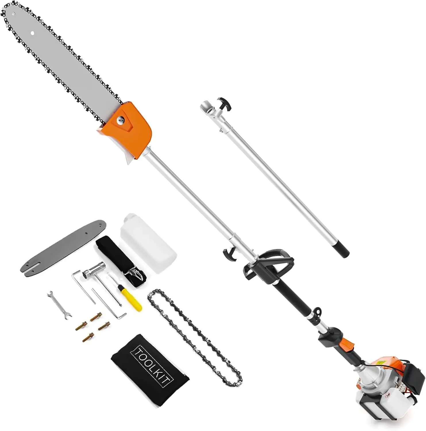 

48CC Gas Powered Pole Saw 11.5-Inch 2-Cycle Engine,16FT Adjustable Extension Pole Chainsaw for Tree Trimming & Pruning,Lightweig