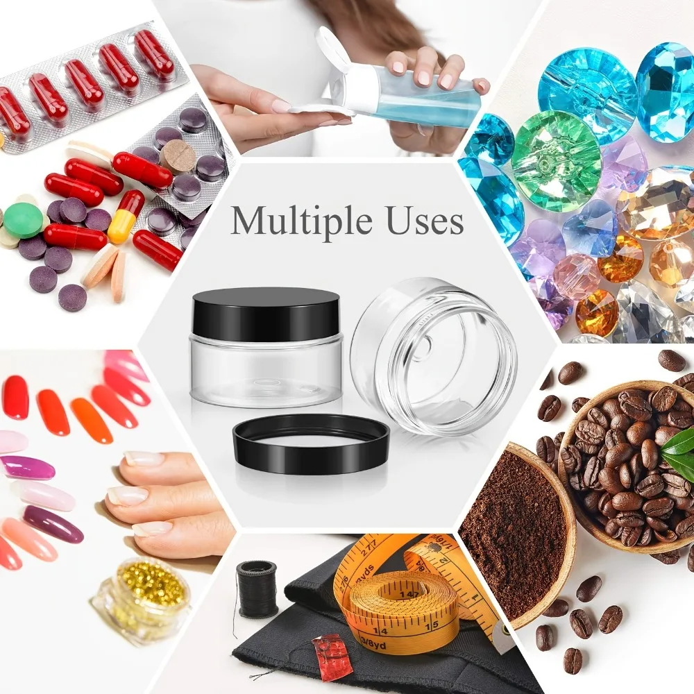 20 Stück 2g 3g 5g 10g 15g 20g Tragbare Plastik-Kosmetikdosen, Leere Klare Behälter für Lidschatten, Make-up, Creme, Lippenbalsam – Detail 8