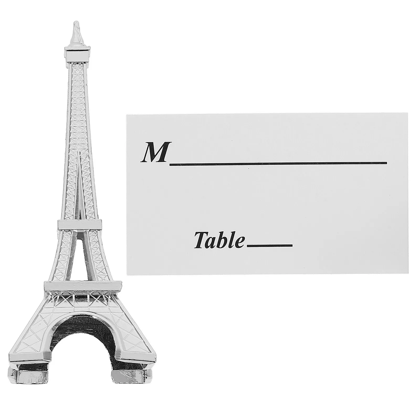 1Set Aluminum Alloy Eiffel Tower Table Card Holder Photo Clip Desktop Memo Note Card Display Stand for Wedding Party