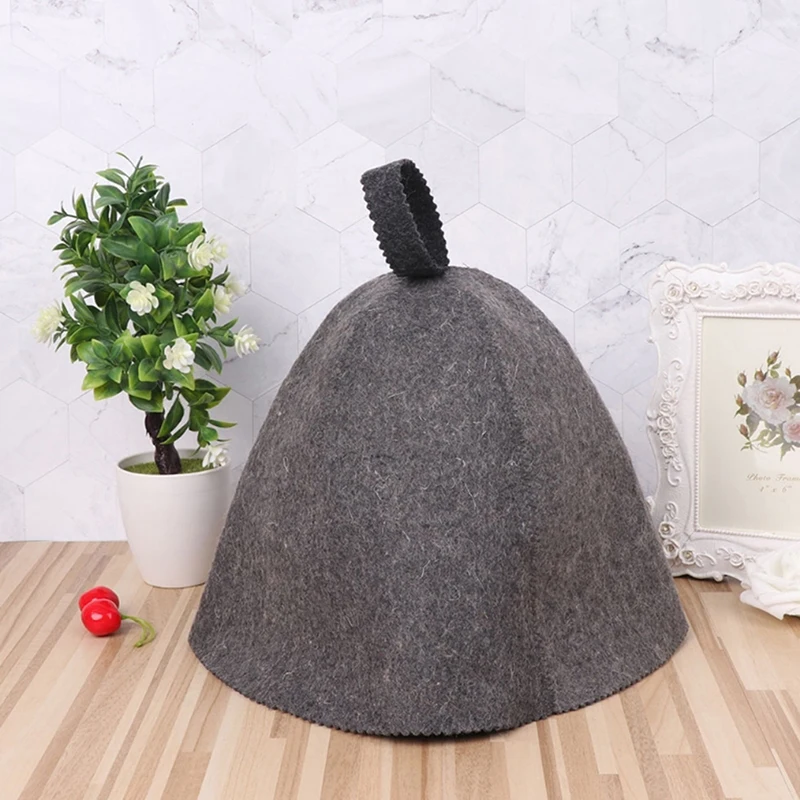 1PC 24 X 22CM Felt Head Protection Bath Anti Heat Free Size Russian Style Shower Cap Sauna Hat Absorbent Felt Shower Cap