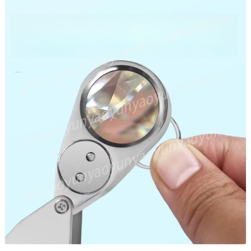 Diamond Currency Stamp Collection Loupe, Portable 40X Foldable Magnifying Glass With UV Light Accessory