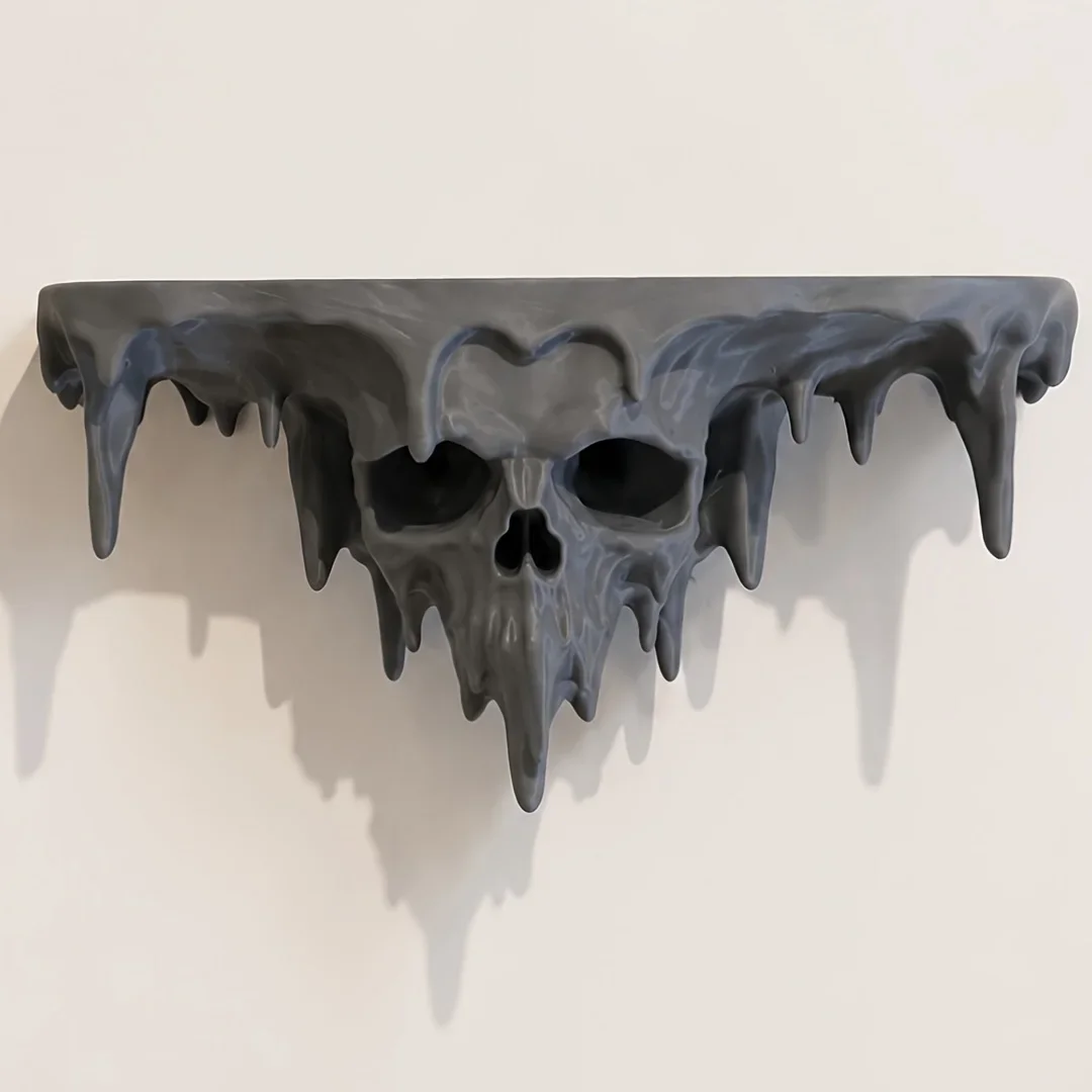 1pcs Skeleton Storage Rack Wall Rack 3D Printing Wall Mounted Skull Halloween Wall Decoration