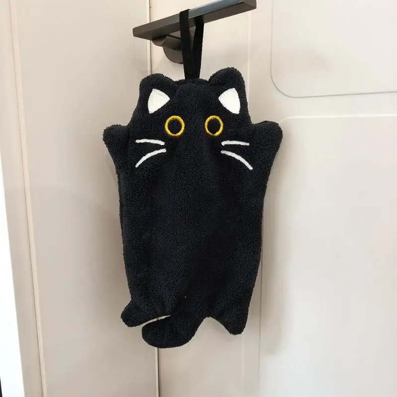 1/2Pcs Heat Resistant Kitchen Pad Cartoon Cat Soft Thickened Absorbent Hand Towel for Home Cooking Baking Cleaning Tasks