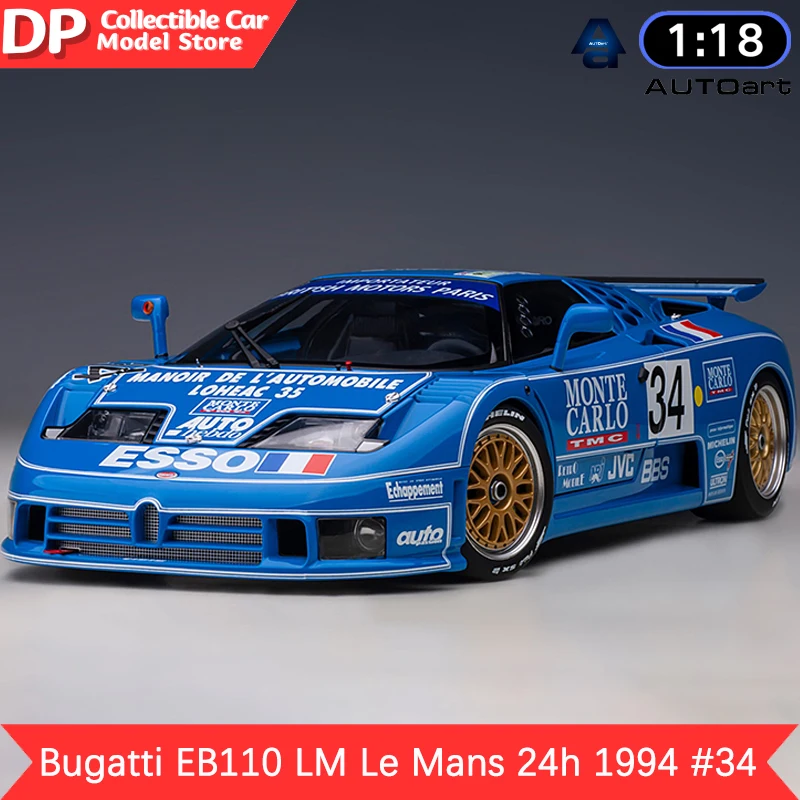 

1:18 AUTOart Bugatti EB110 LM Le Mans 24h 1994 #34 Alloy die-cast vehicle Collectible Model Cars Holiday Gifts For friend