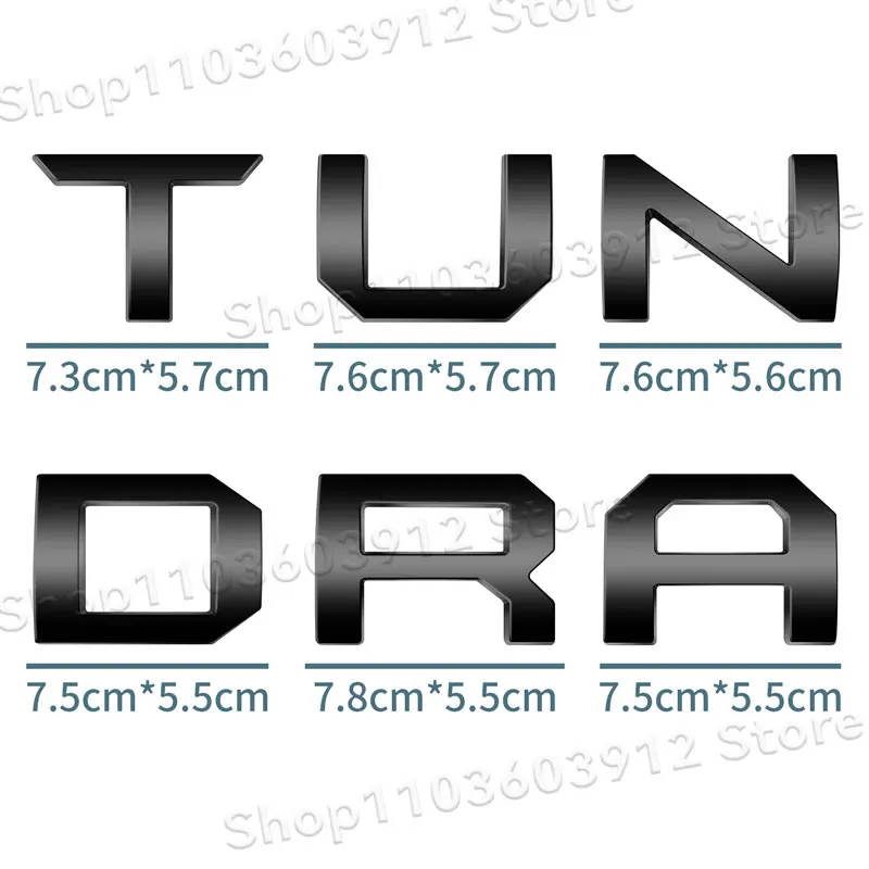 Auto Exterior 3D ABS Plastic Silver/Black TUNDRA Letter Logo Car Rear Tailgate Trunk Decals Badge Sticker Accessories