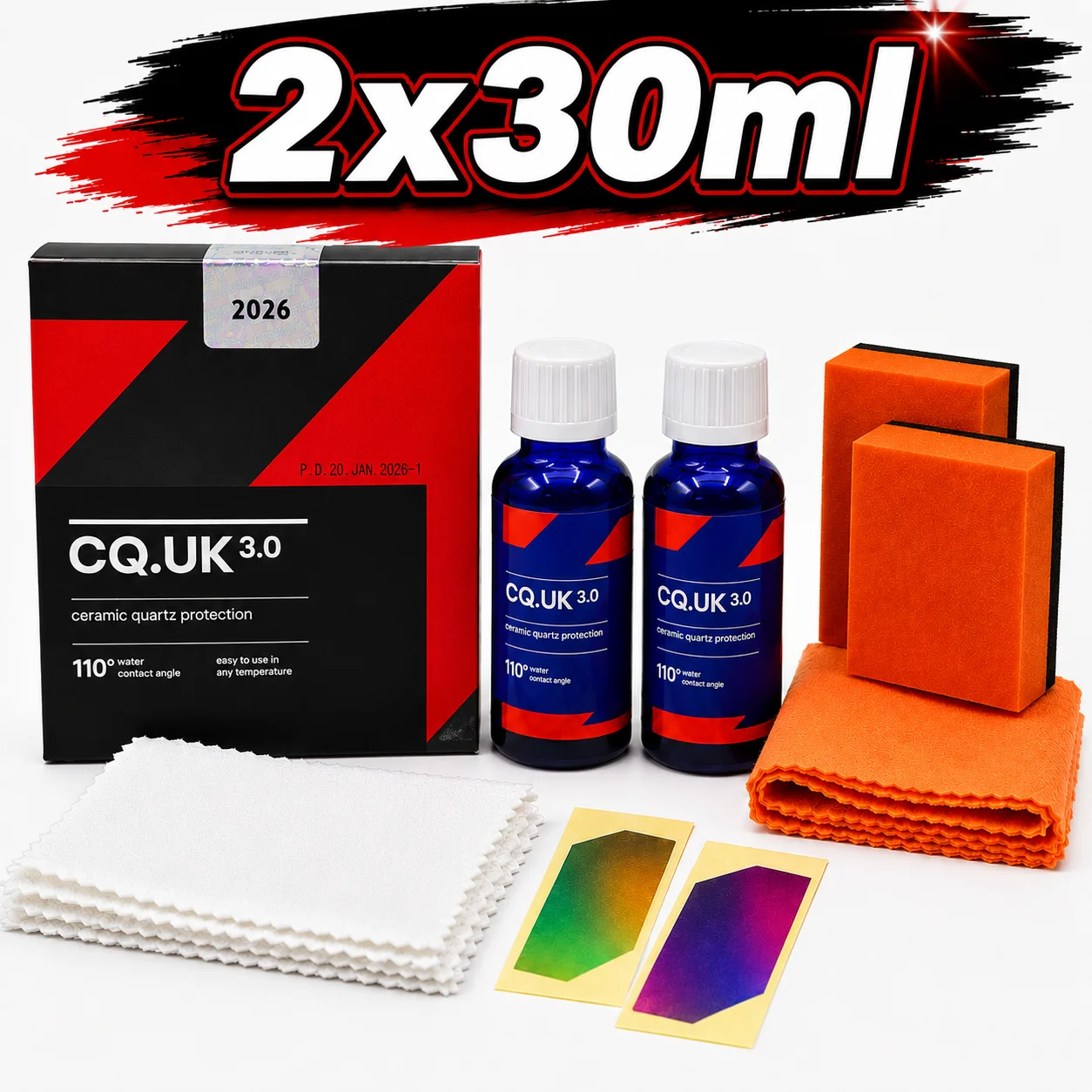 Auto-Keramikbeschichtung CAR CQUARTZ UK 3.0 Basierend auf Nanotechnologie, bindet sich an Lack, Glas, Metall und Kunststoff, Lackpflege CQ UK 3.0