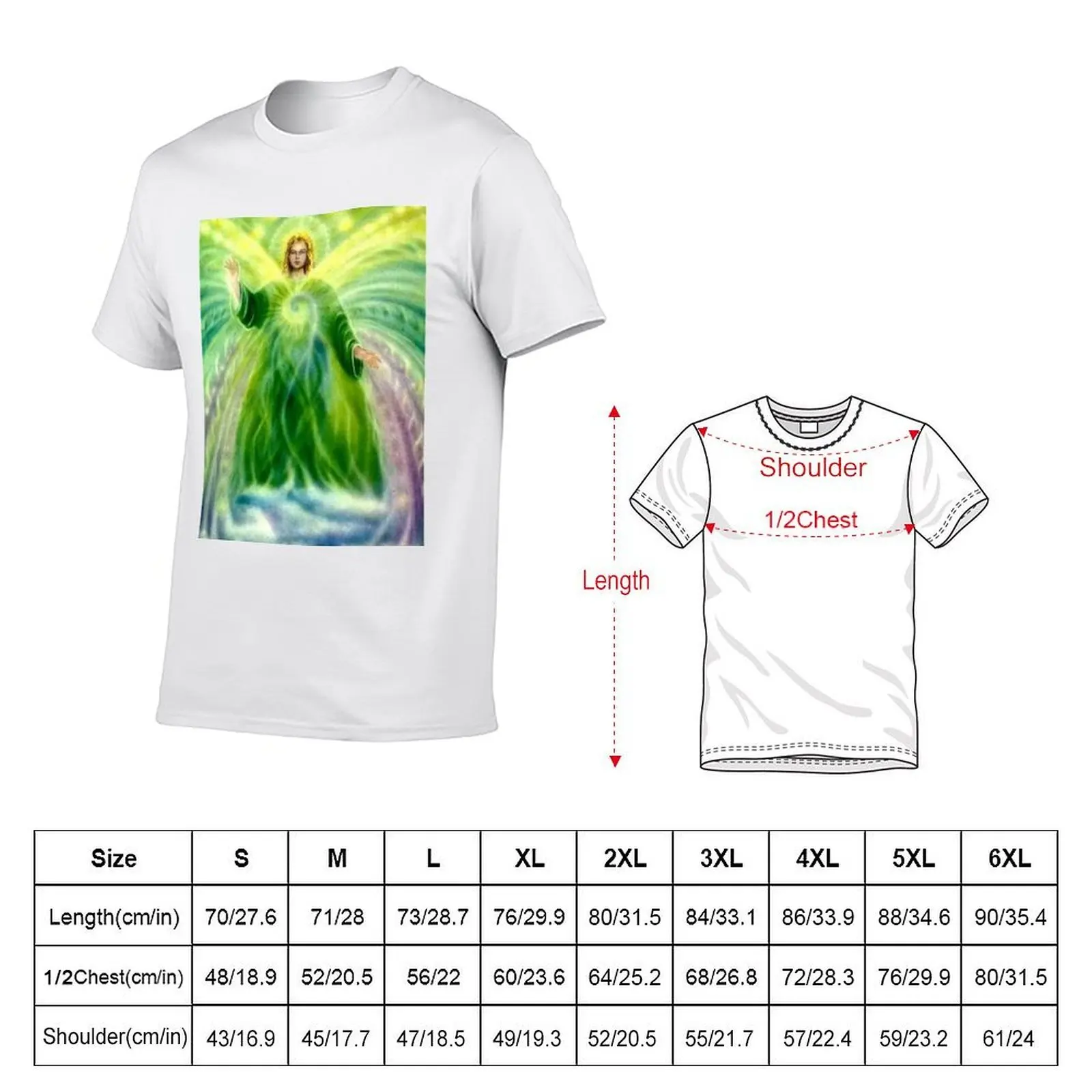 Archangel Raphael Healing Light T-Shirt printed t shirts for man man t shirt designer t shirt for man 100 percent cotton T-shirt