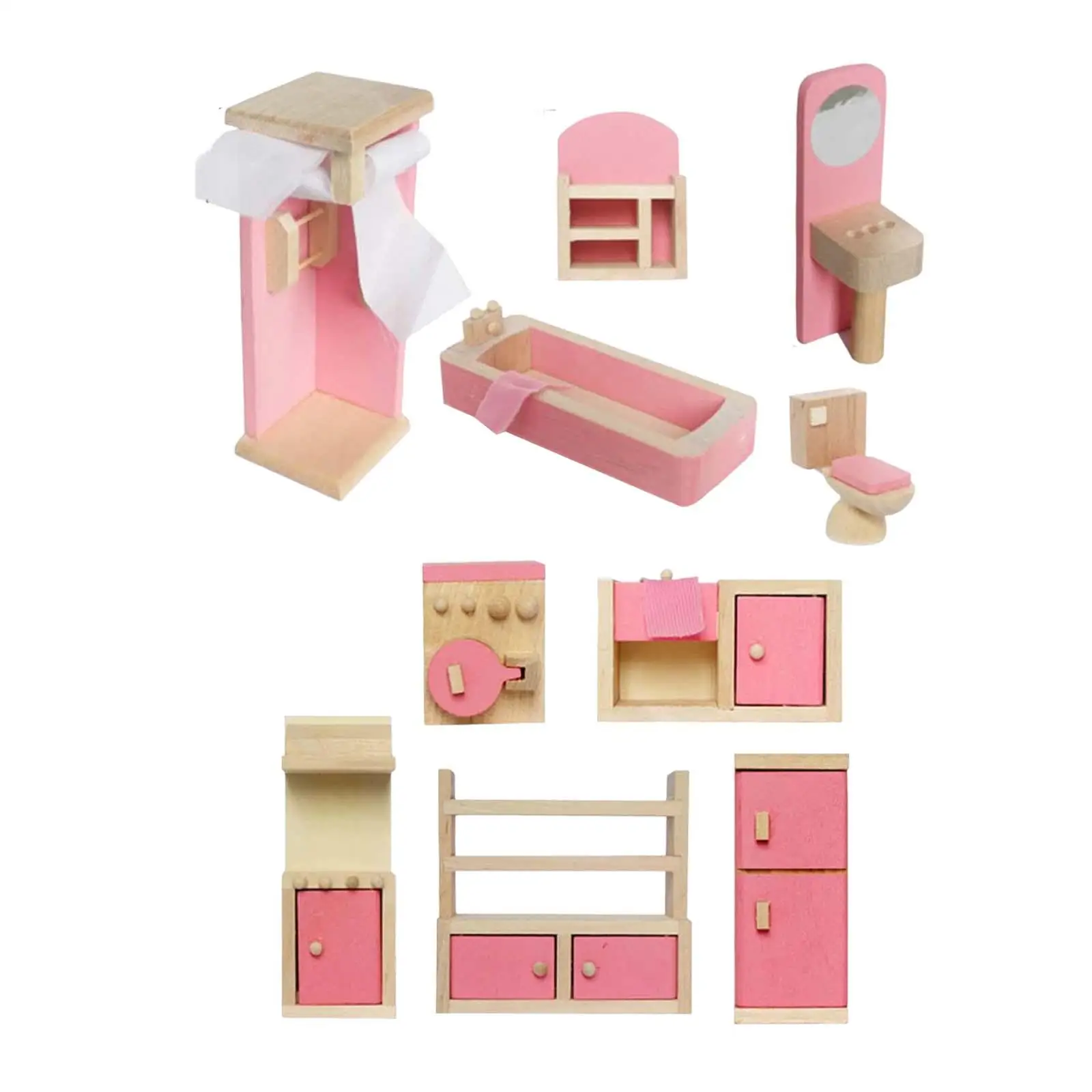 1:12 Scale Dollhouse Furniture Set,Kitchen Dining Room Furniture,Scene Props,Classic Dollhouse Decor,Miniature Furniture Toys