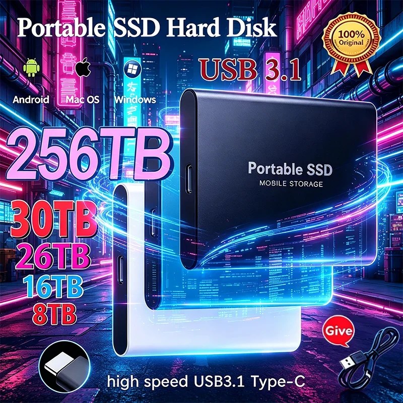 New 1TB External Hard Drive Solid State Disk 2TB High Speed 