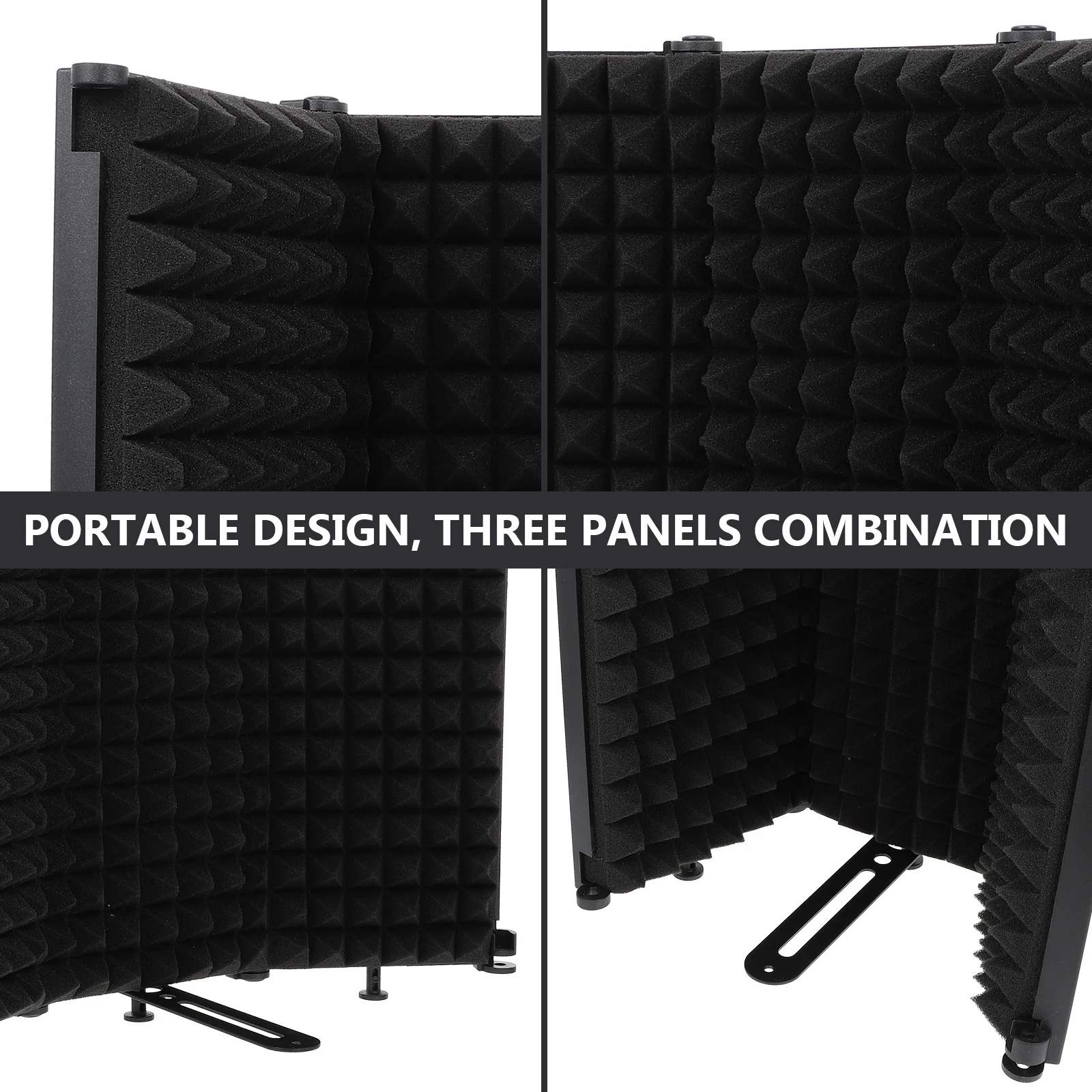 

1Pcs Foldable Microphone Noise Reduction Shield Portable 3-Panel Filter Adjustable Pop Filter Recording Equipment