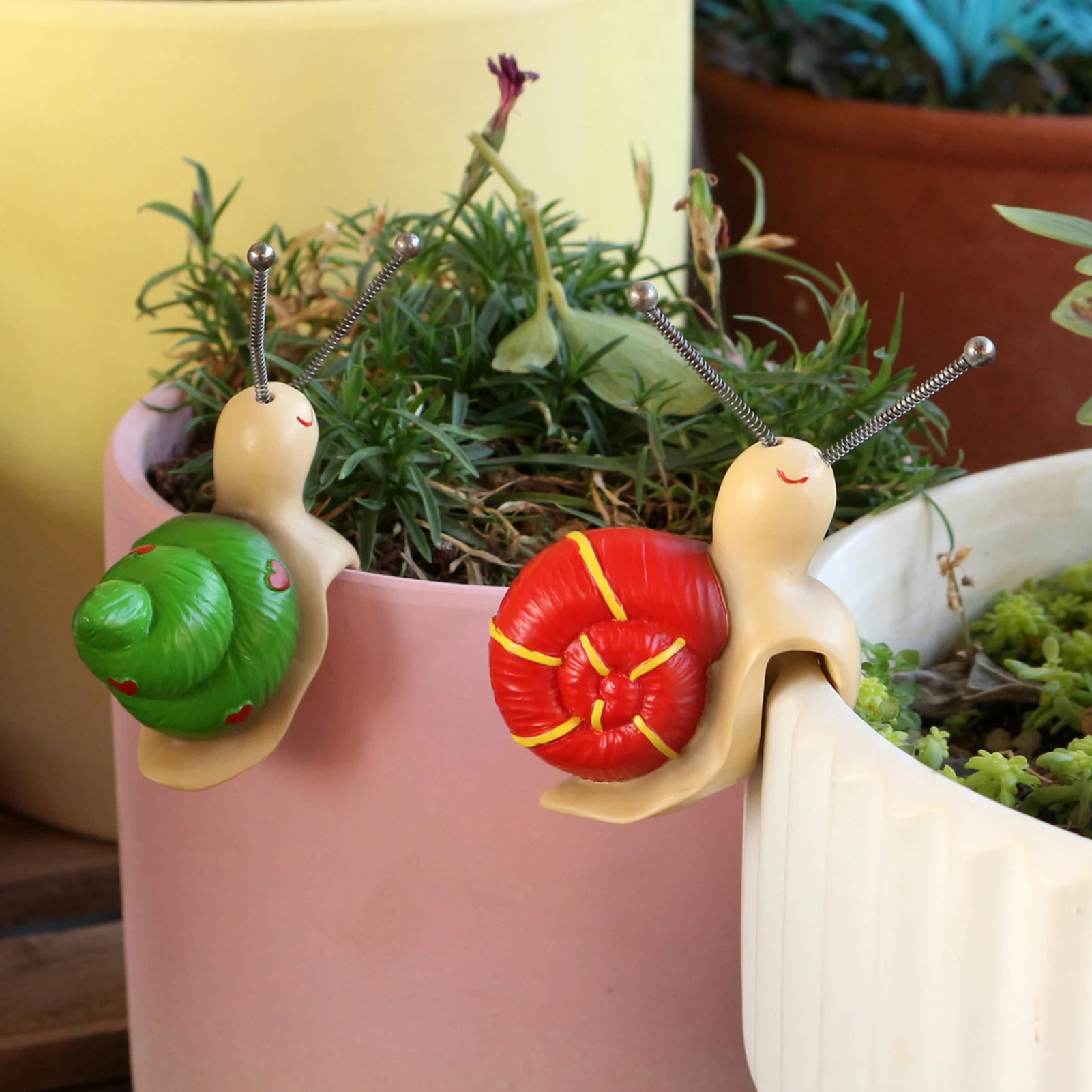 

Resin Snail Ornament Set Outdoor Garden Decoration Durable Weather Resistant Creative Designs For Yard Patio Lawn