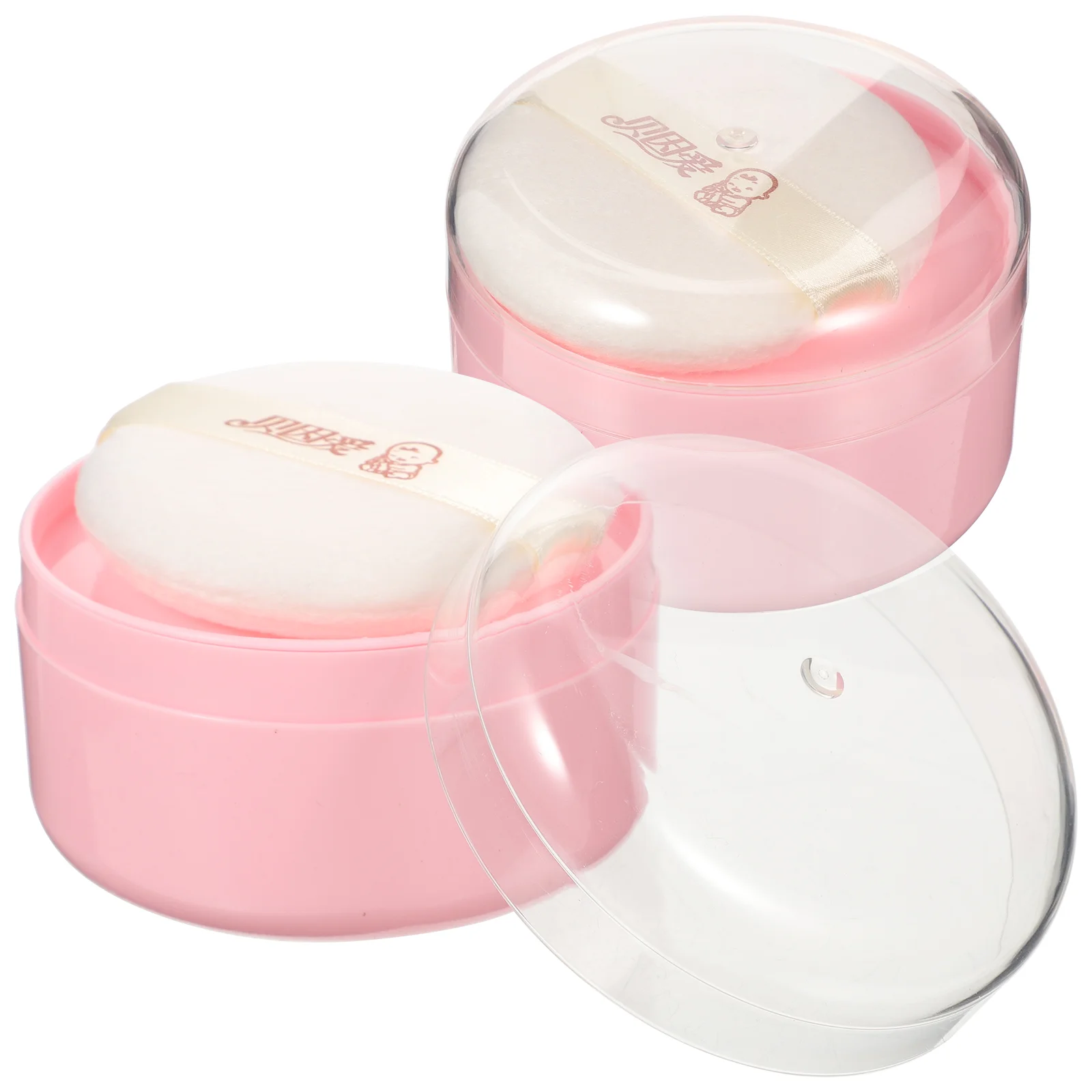 2 Pcs Body Powder Puff Box Container for Loose Puffs Baby Applicator Pocket with