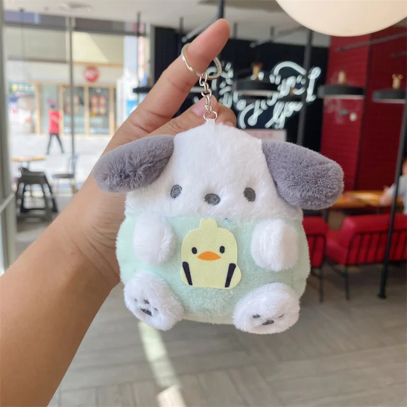 Monedero de felpa de la serie Popular Sanrio, lindo juguete de peluche Kuromi, billetera suave para niños, llavero, decoración, regalo de cumpleaños para niños