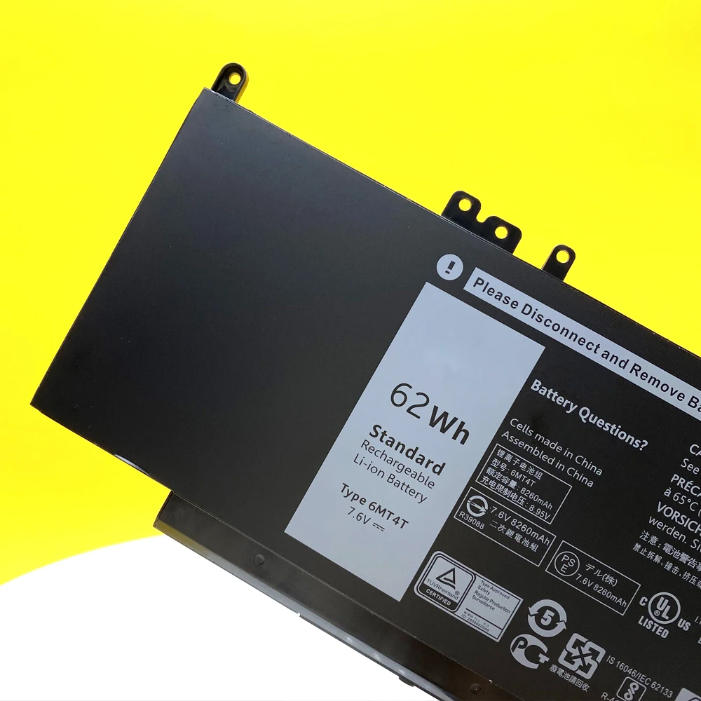 Batería 6MT4T para DELL Latitude 14 5470 E5470 15 5570 E5570 Precision 15 3510 M3510 portátil TXF9M 7V69Y 07V69Y 79VRKY 7,6 V 62Wh