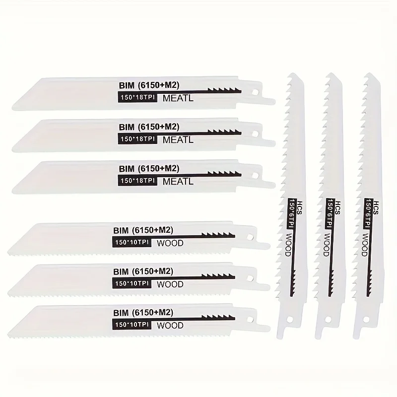 

9PCS Heavy Duty Reciprocating Saw Blades Set - Universal Wood & Metal Cutting Blades with Coarse/Fine Teeth