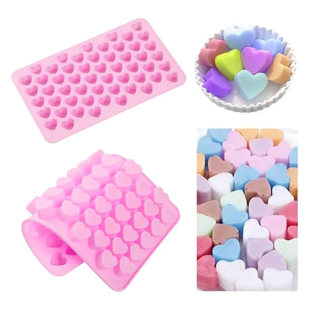 3D Silicone DIY Heart Candy Chocolate Mold Cake Decorating Tray Mould Ice Baking Heart Soap Jelly Tool Shaped Cube Gummy Ki I0Z8