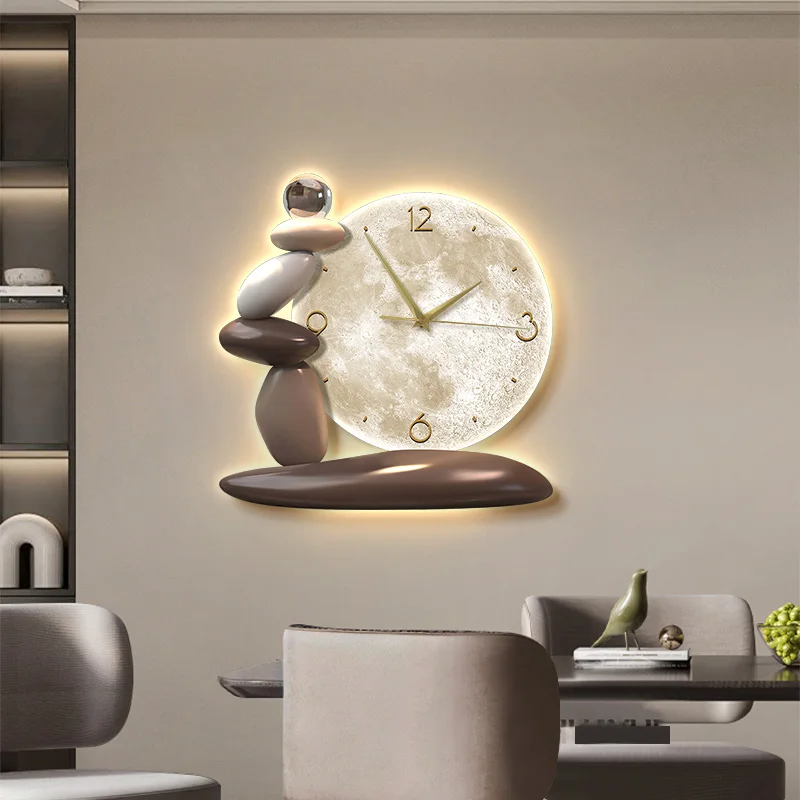 Living Room Bedroom Modern Minimalist TV Background Wall Clock Silent Quartz Wall Art For Home Decor Wall Mounted Clock