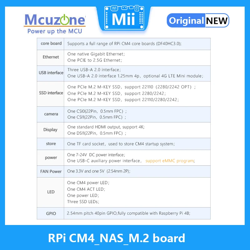 Raspberry Pi CM4 _ nas_m.2 placa NVME ssd M.2 22110 2280 2242