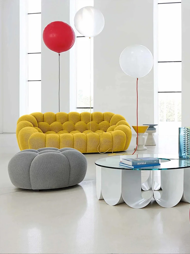 Włoska bańka piłkarska nowoczesna sofa salon minimalistyczny zakrzywiony sofa materiałowa