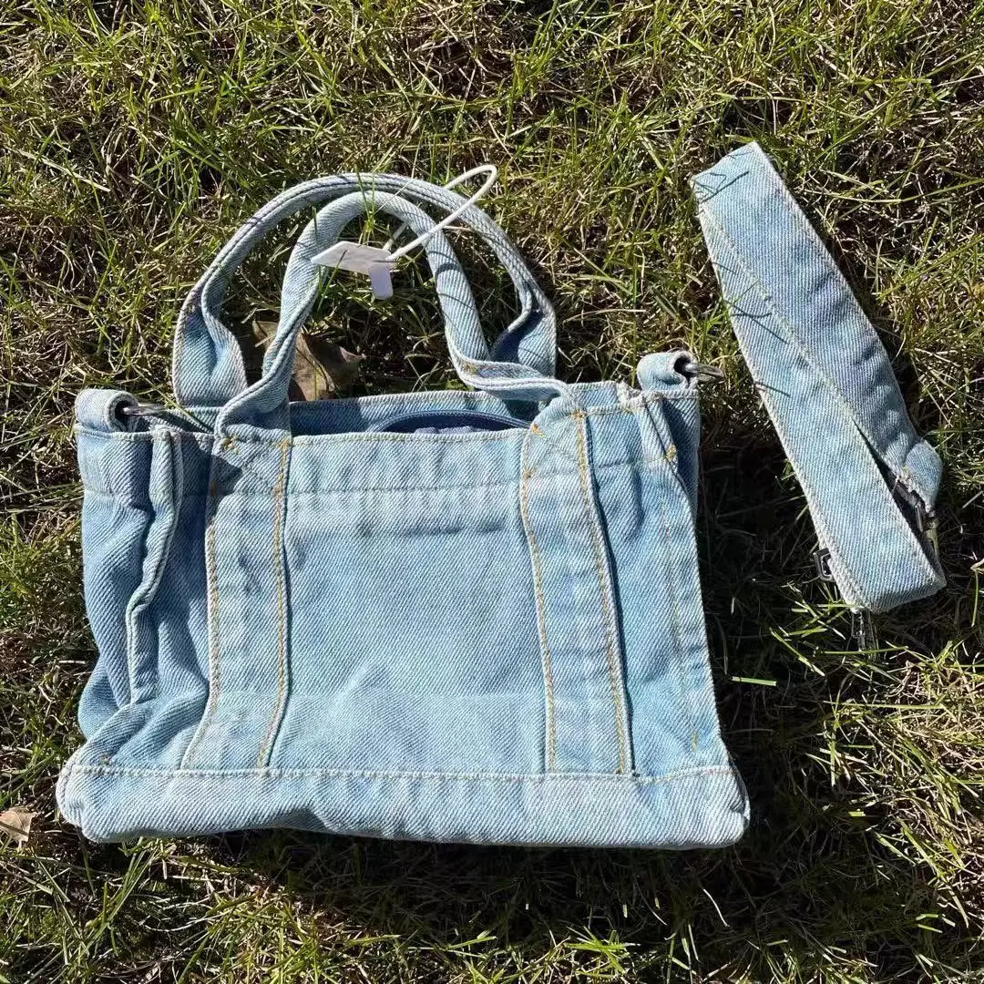 JIAERDI Vintage Lace Y2k Handbag Women 2023 New Fairycore Aesthetic Denim Messenger Bag Female Harajuku Casual Crossbody Bags