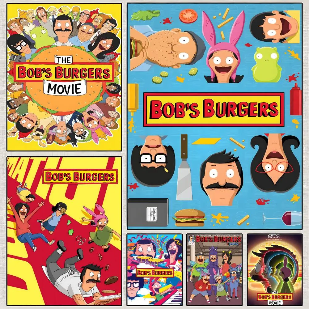 Animation Bob's Burgers Comedy Sitcom Poster PP Wall Art Print Removable Water-Resistant Home Decor for Bedroom Apartment Gift
