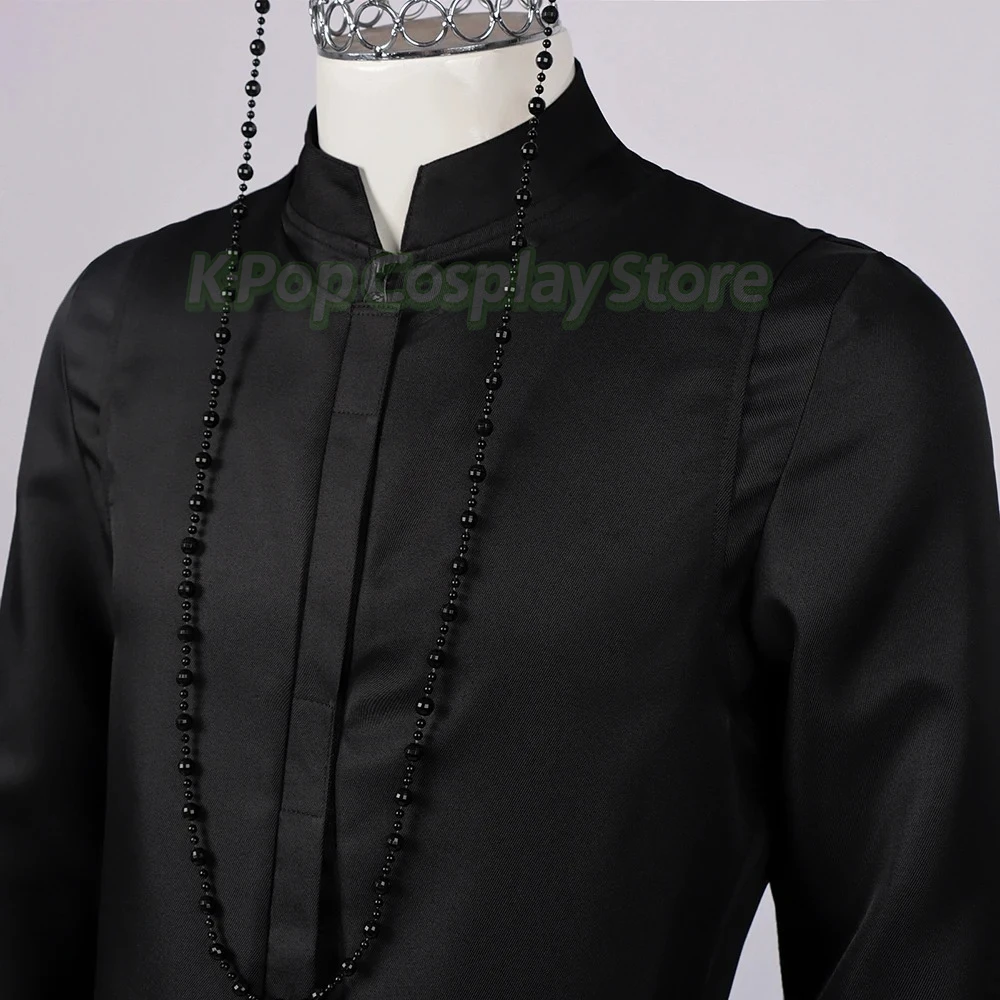 ชุดคอสเพลย์ Jinu จากวงดนตรี KPOP Saja Boys ในภาพยนตร์ใหม่ Demon ชุดคลุมสีดำสำหรับผู้ชาย ชุดแสดงแฟนคลับ ชุดฮาโลวีน ชุดงานรื่นเริง