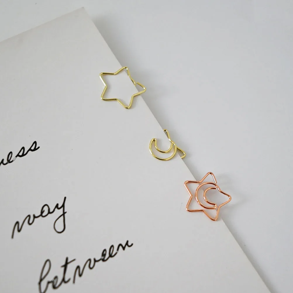 

100Pcs Stars Shaped Paper Clips Metal Small Craft Clips for Office School Document Fixing Exquisite Decorative Clip