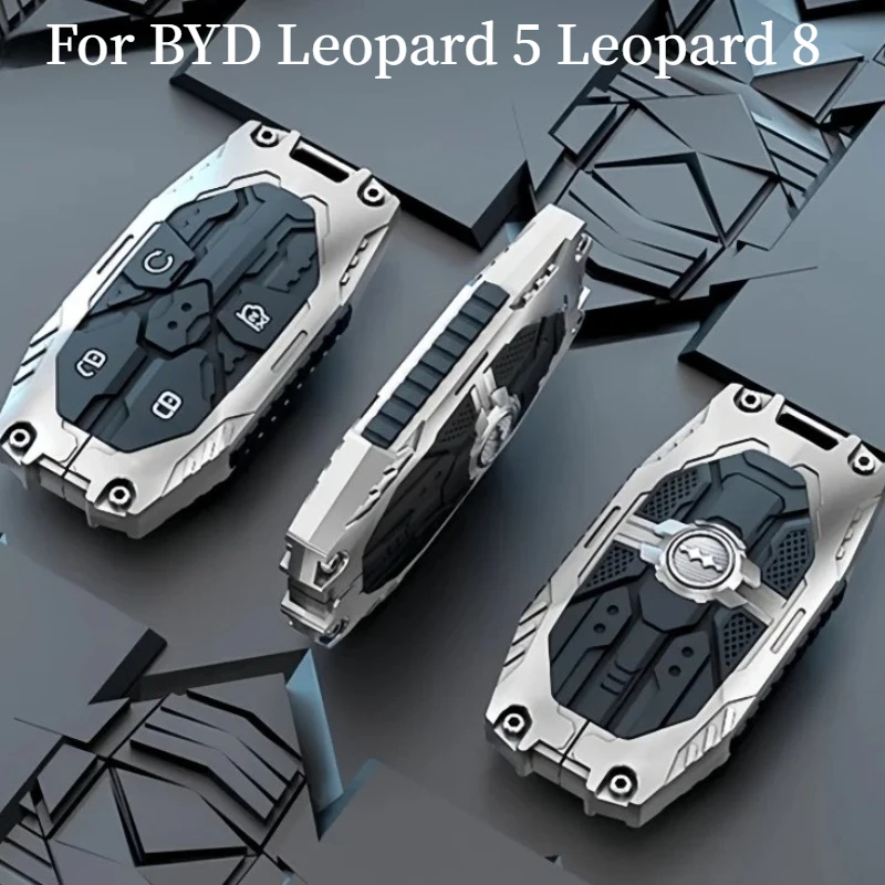 Mecha Car Key Cover Full Wrap Key Shell For BYD Leopard 5 Leopard 8 Modified Key Protector Auto Interior Accessories