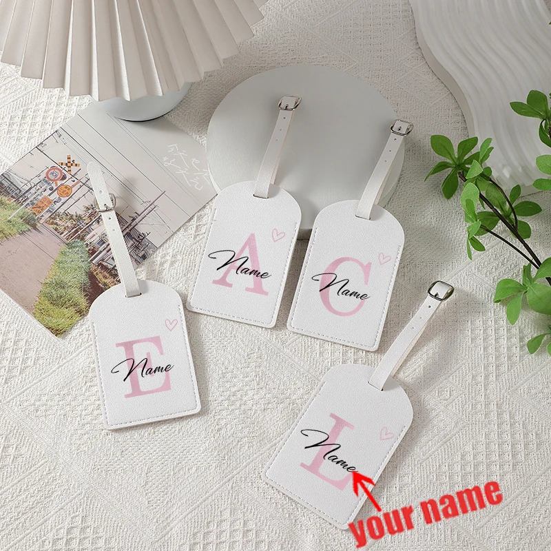 

A-Z Letters Custom Name Luggage Tag Simple Initial Personalized Boarding Id Tag Travel Luggage Tags Wedding Birthday Party Gifts