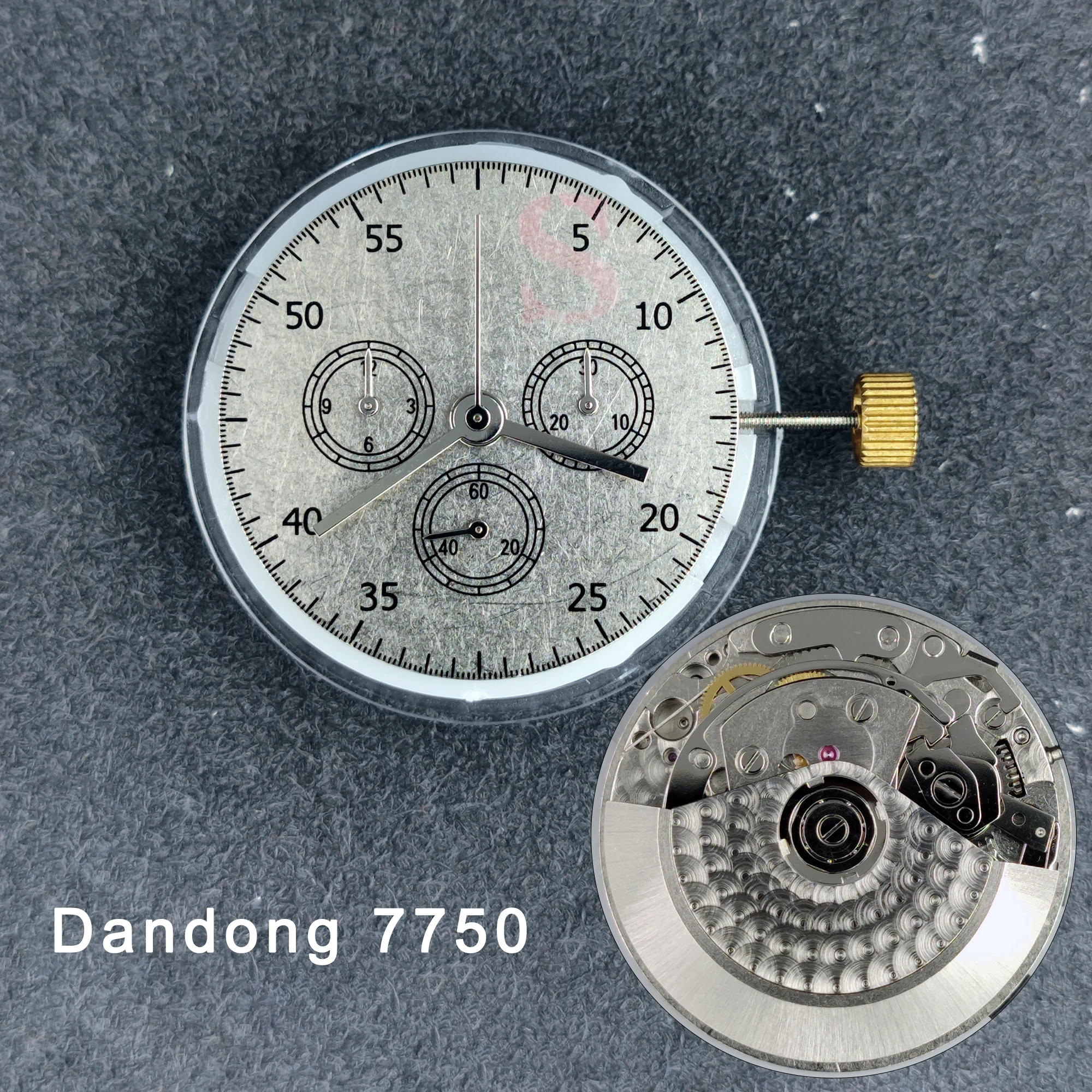 New 6-hands No calendar Watch Modification Movement Shanghai 7750 Movement Dandong 7750 Mechanical Movement Watch Replace Parts