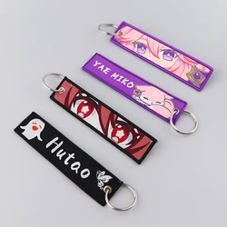 hu tao Yae Miko Cute Key Tag Keychains Women Anime Keychain for Car Motorcycles Keys Keyring Men Holder Jewelry