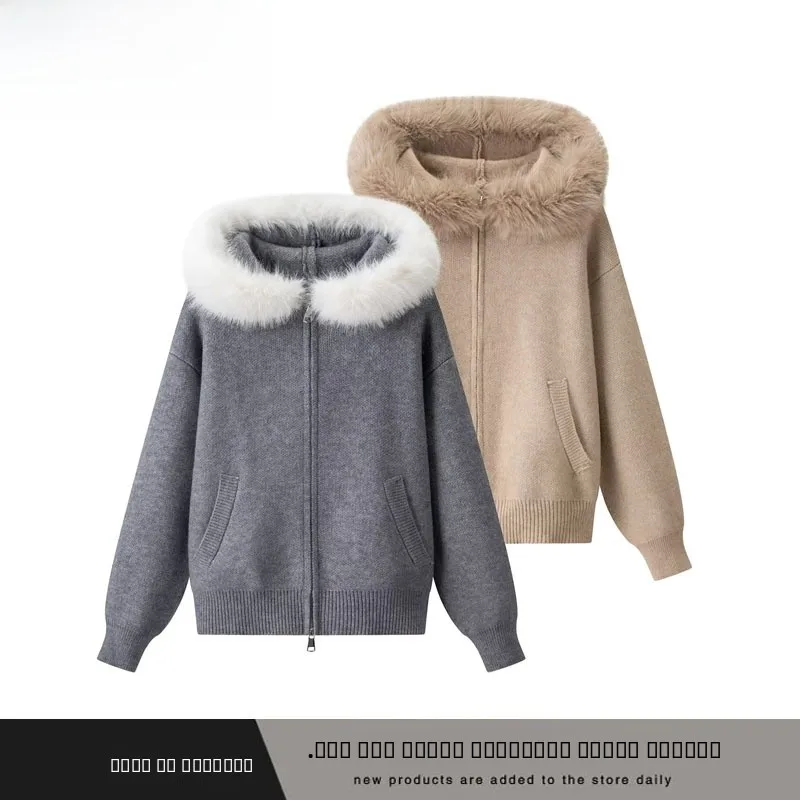 

Faionable Thiened свободный свитер с капюшоном, женское осенне-зимнее новое поступление, корейское пальто из полиэфирного волокна 00%