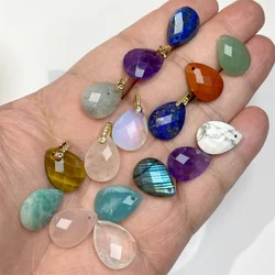 5pcs Water Drop Natural Stone Pendant Charm for Jewelry Making, Handmade Healing Necklace and Earring, Wholesale 13x17mm