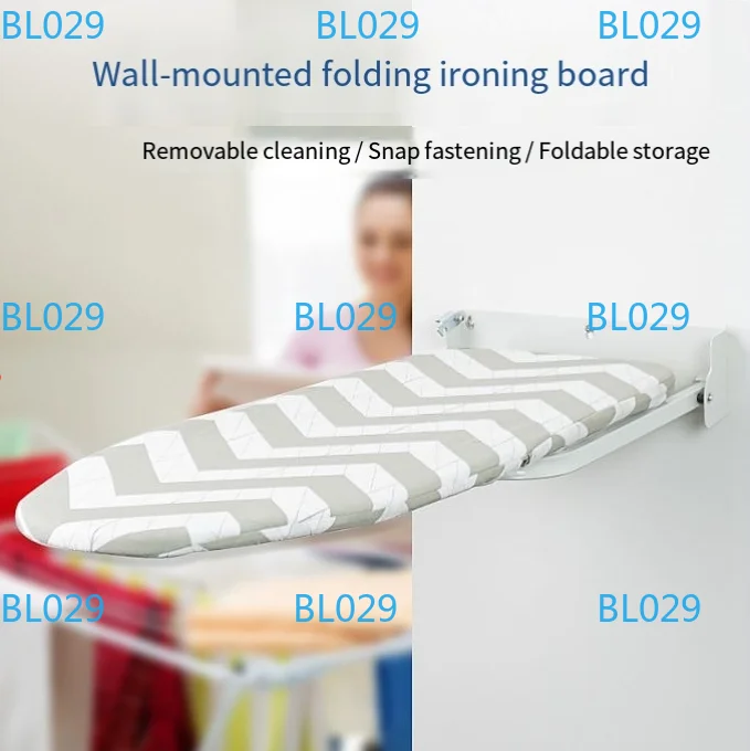 Removable cleaning buckle fixed wall-mounted metal mesh iron board multi-function space-saving wall-mounted ironing board