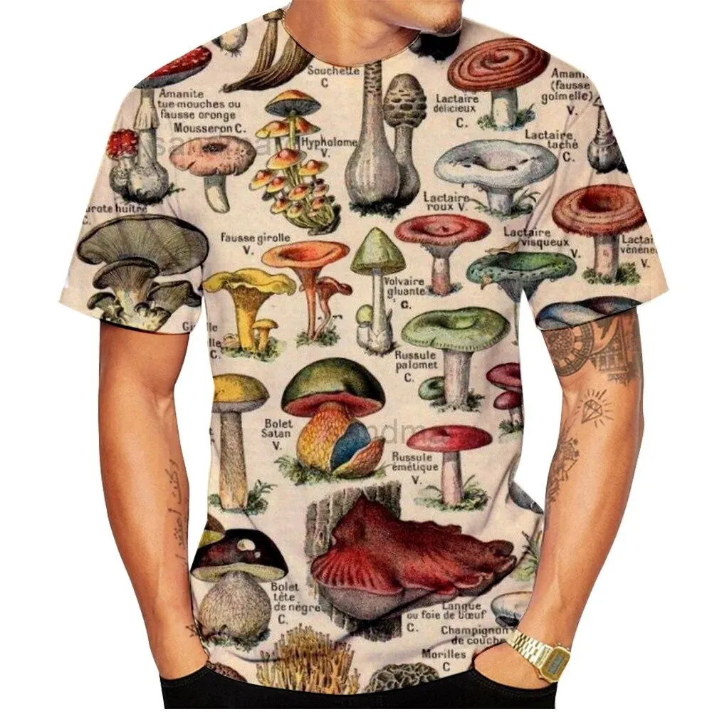 Funny Mushroom 3D Print T-Shirts Streetwear Men Women Casual Fashion Oversized Short Sleeve T Shirt Kids Tees Tops Man Clothing