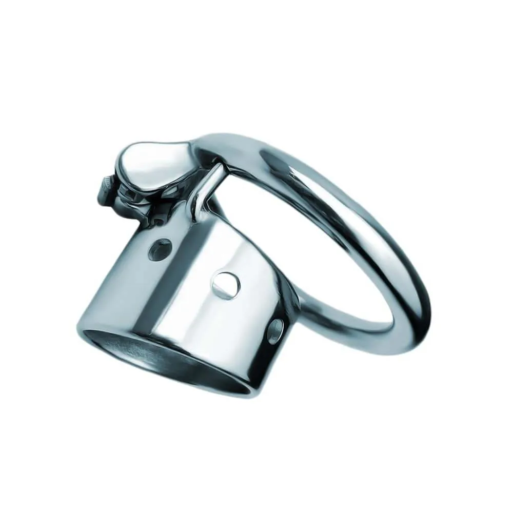 FRRK Steel Short Hollow Cylinder Male Chastity Cage With Round Curve Penis Rings Cock Lock Adults Games Sex Toys For Men Gay 18+