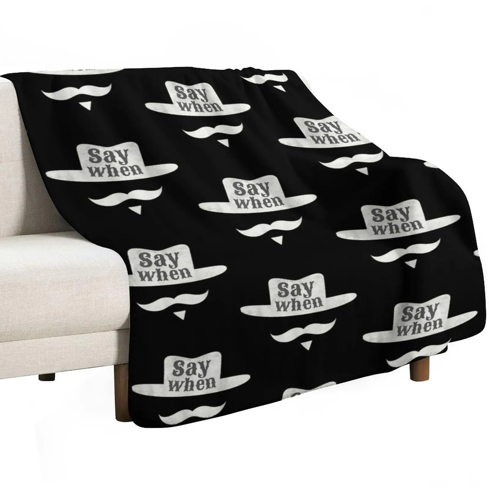 Western Huckleberry Say-When Cowboy Moustache Holiday Retro Throw Blanket funny gift Decorative Beds Bed covers Flannel Blankets