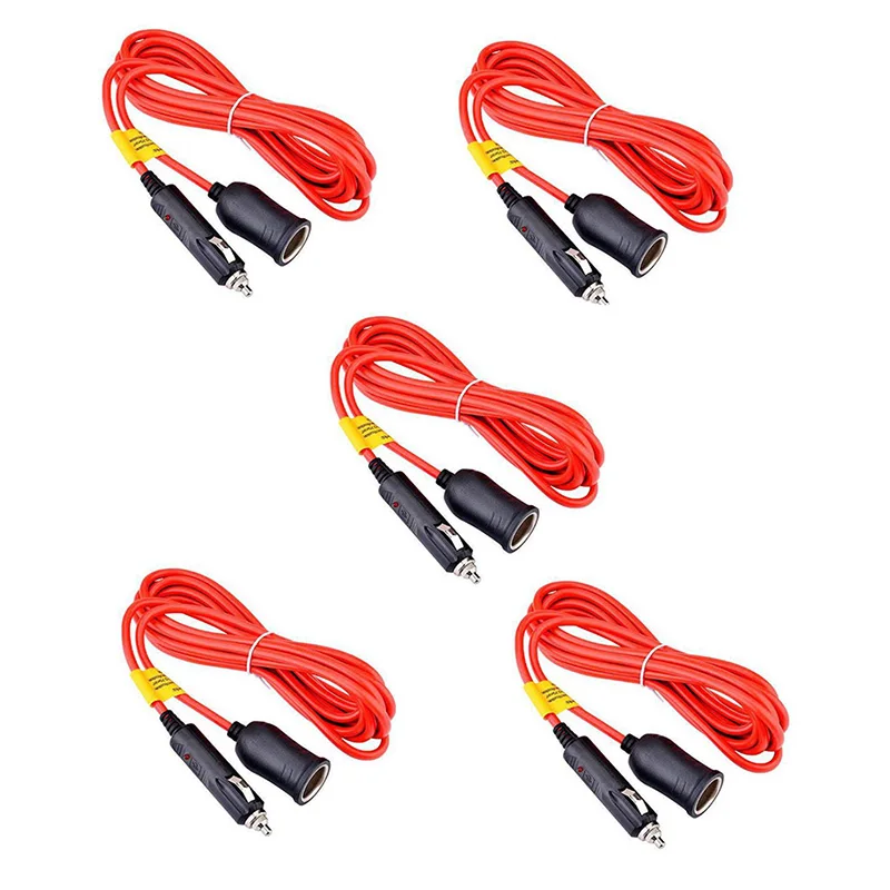 

5PCS/Lot 3.6m12V 24V 15A Universal Car Cigarette Lighter Power Extension Cable Power Supply Adapter Plug Extender Auto Socket